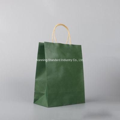 OEM Package Kraft Paper Bag Custom Made Printed Logo with Twisted Rope Handle