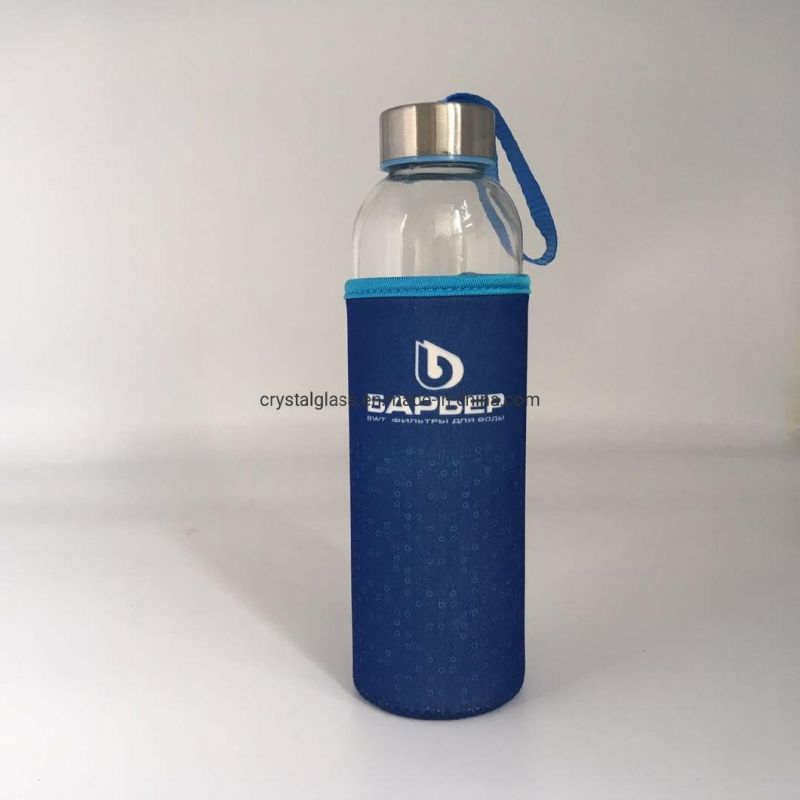 300ml 420ml 500ml Clear Empty Glass Water Bottles Sports Drinking Bottles