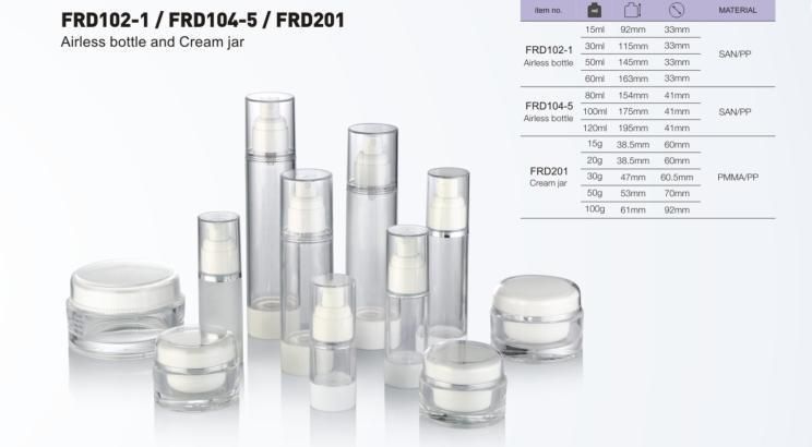 15ml 30ml 50g 100ml Plastic Bottles and Jars for Cosmetic Skin Care Plastic Packaging Set