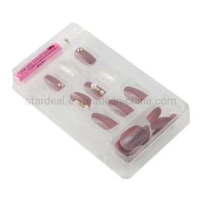 Print Paper Box Clear False Nail Blister Tray Packaging