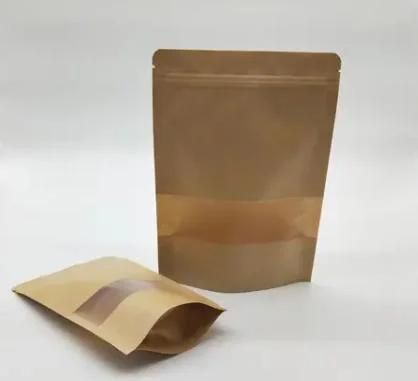 Stand up Pouch with Ziploc Kraft Paper Bag with Tear Notch