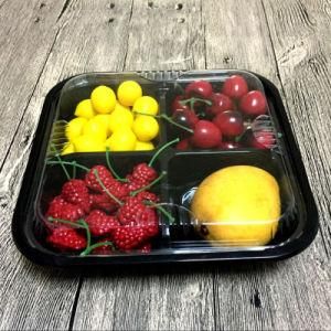Pet BOPS Blister Plastic Five Compartments Box Packaging Fruit Salad Container