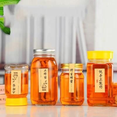 375ml 12oz 750ml 16oz 500ml 250ml Airtight Packaging Honey 8oz 200ml Cheap Food Jars Glass with Lid