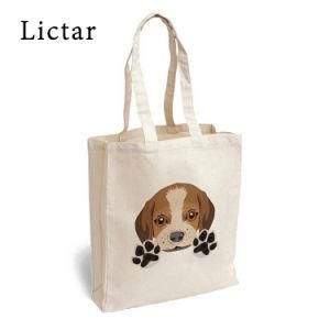 Wholesale Eco Cute Bag Dog Plain Cotton Canvas Fabric Storage Bag