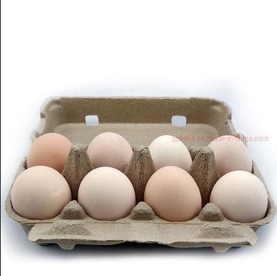 Custom Logo Eco Friendly Bagasse Paper Bamboo Pulp Molding Packing 8 Holes Egg Tray for Protection