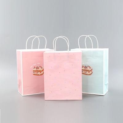 Twisted Paper Rope Handle Taking Away Paper Bag for Gift Food Garment Shoes