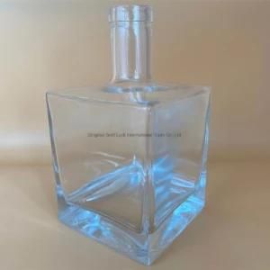 330ml/500ml/700ml/750ml Square Glass Vodka/Gin Liquor Bottle