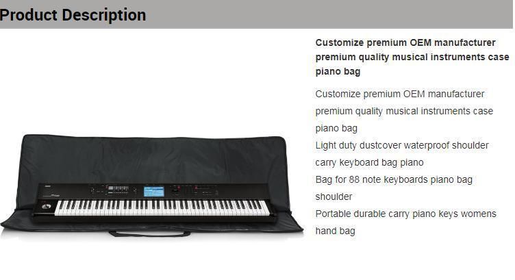 Customize Premium OEM Manufacturer Premium Quality Musical Instruments Case Piano Bag