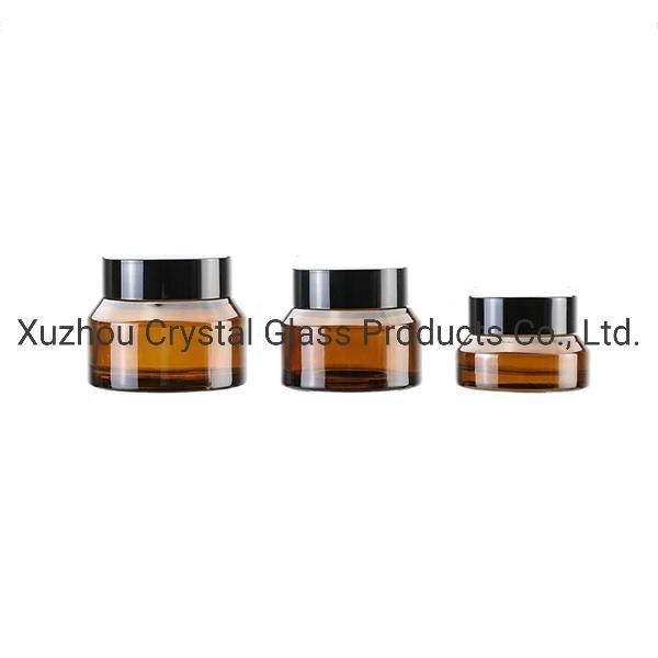 50g Plastic Lid Light Black Glass Jar Cream Jars Empty Cosmetic Packaging Jar