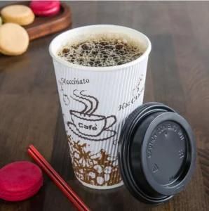 Corrugated Paper Cup Insulated Ripple Paper Cup to Go Coffee Cups for Drink