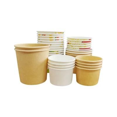 Factory Price Custom Print 4oz Disposable Ice Cream Paper Bowl with Lid
