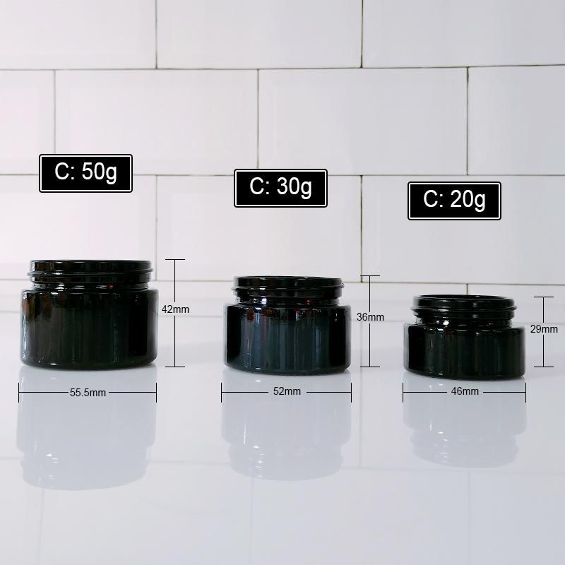 Luxury 20g 30g 50g 1oz Cosmetic Packaging Container White Black Face Body Cream Glass Jar with Lids