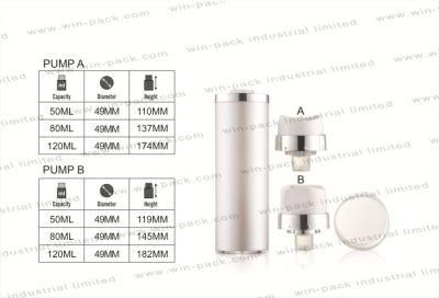 Hot Sell Lotion Airless Pump Shiny Silver Bottle Cosmetic Packing 50ml 80ml 120ml