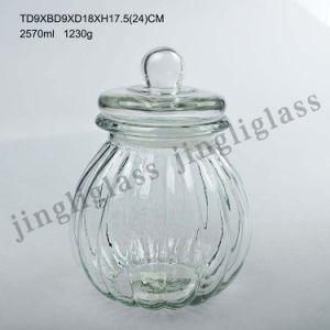 2570ml Glass Storage Jar with Glass Gap