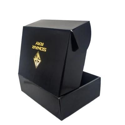 Custom High Quality Black Flip Flap Corrugated Paperboard Packaging Gift Box Mailer Shipping Box