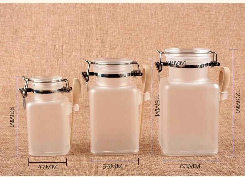 300g ABS Plastic Bath Salt Bottle with Wooden Spoon