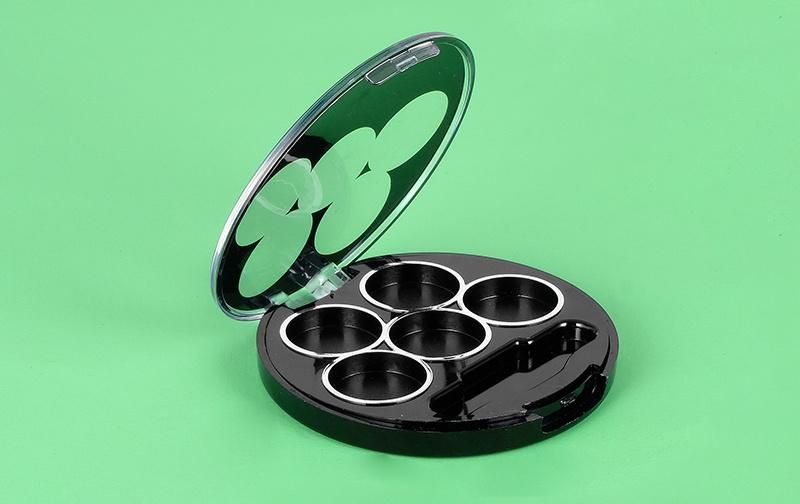 Factory Price Round Shape 5 Hole Cosmetic Packaging Eye Shadow Container for Makeup Packaging