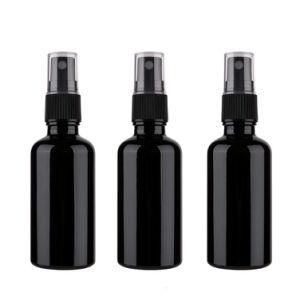 10ml 15ml 20ml 30ml 50ml 100ml Cosmetic Package Amber Glass Spray Bottle with Black Aluminum Mist