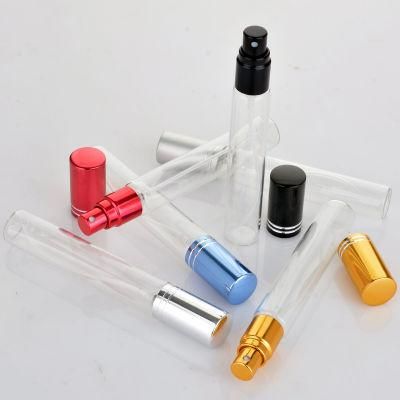 10ml Transparent Thin Glass Sample Vials Portable Mini Perfume Atomizer Colorful Lid Fine Mist Sprayer