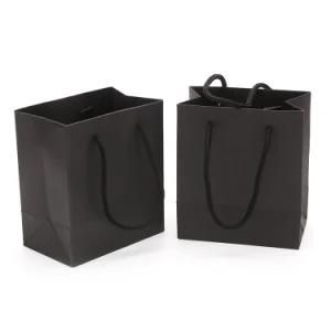 Custom Recyclable Brown Kraft Gift Craft Shopping Carry Paper Bag with Ribbon Handles