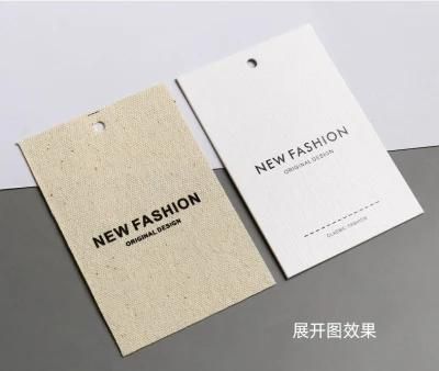 Hot Sale Garment Accessories off-White Gain Paper Custom Hang Tag with Cotton Label