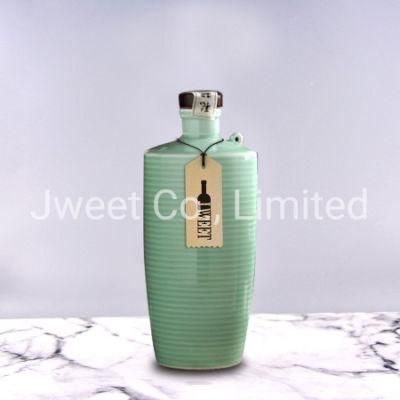 Food Grade Wholesale Handmade Porcelain Liquor Wine Brandy Bottle