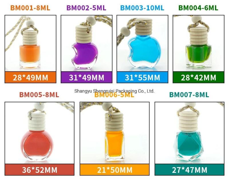 wholesale Car Perfume Glass Bottle Hanging Empty Refillable Bottle for Auto Pendant