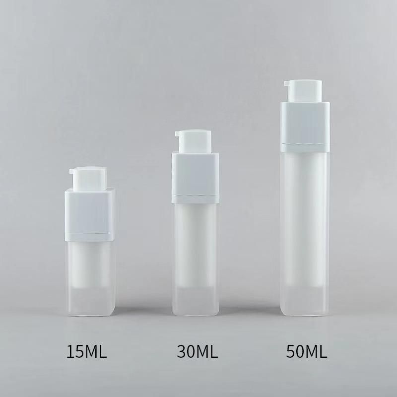 High Quality Double Wall 1oz 30ml Airless Cosmetics Black Double Wall Airless Bottle Cosmetics 50 Ml with White Pump