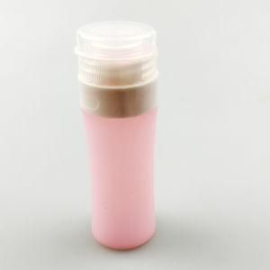 Medium Size Cylinder-Shaped Squeezeable FDA Food Grade Silicone Cosmetics Travel Containers, Pink