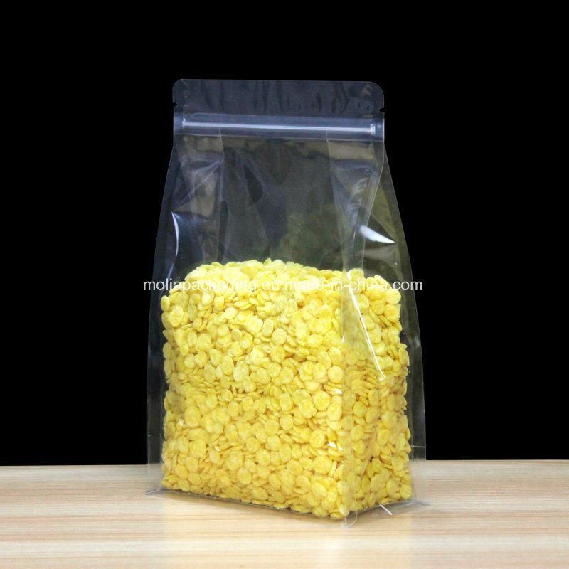 Stand up Clear Poly Bag Ziplock Flat Bottom Organ Bags Bellows Pocket for Bean Nuts Storage Heat Seal Plastic Doypack Zip Lock Pack Package Pouches