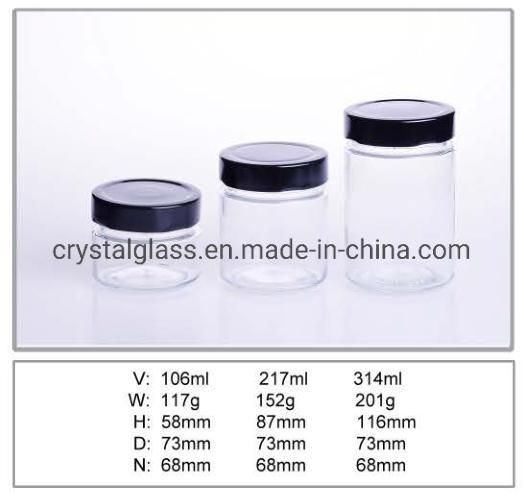 150ml Jams Honey Glass Food Storage Jar with Lug Lid 212ml 314ml