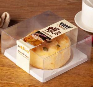 Hot Sale Food Grade Disposable Transparent Plastic Cheese Cake Box with Insert Tray