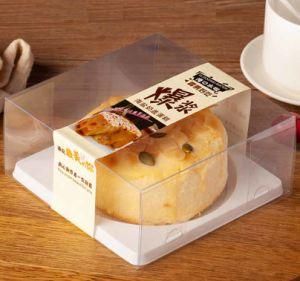 Hot Sale Food Grade Disposable Transparent Plastic Cheese Cake Box with Insert Tray