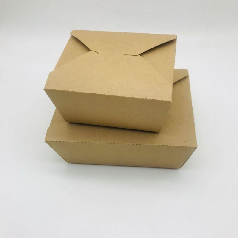 Biodegradable Disposable Kraft Paper Box for Take out