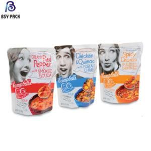 China Manufacturer Biodegradable Resealable Food Grade Zipper Standing Pouch Food Use Plastic Tear Notch Packing Bag