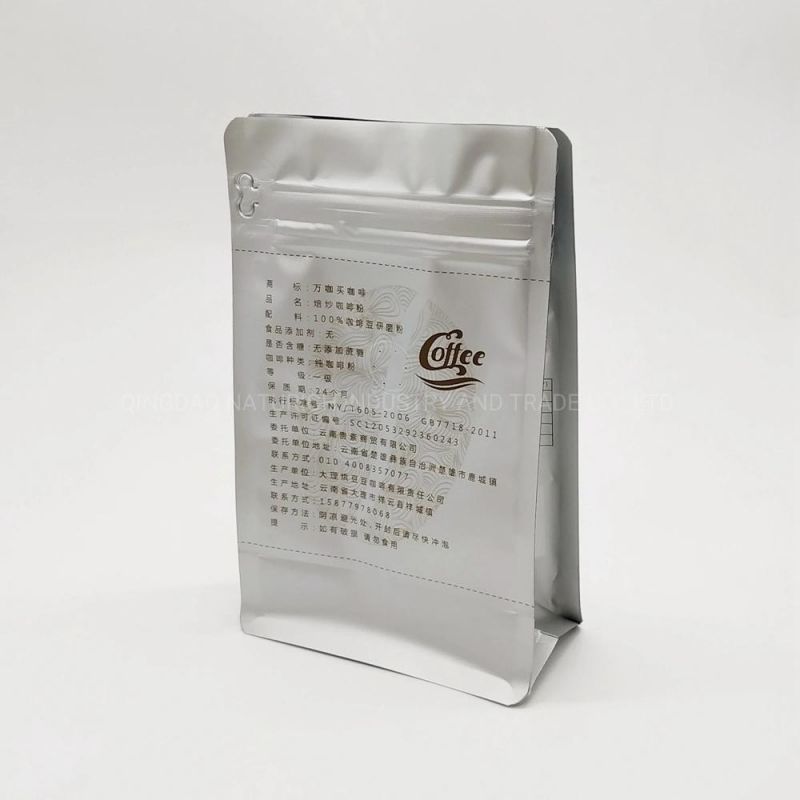 Flat Bottom 125g 220g 250g 500g Coffee Bags Matt Material Packaging Bags with Valve