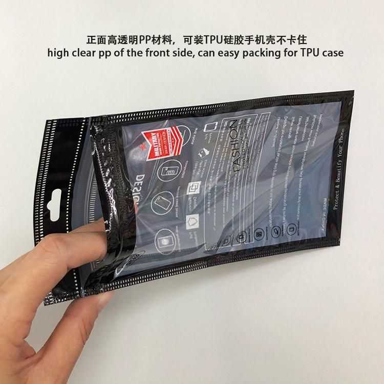 Black Packaging Bags Case Mobile Phone Cover Zipper Bags