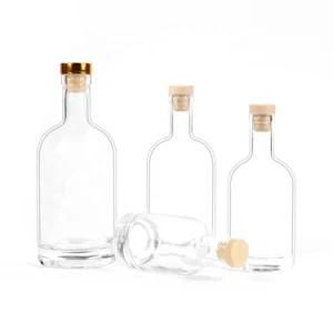 Custom Shape Crystal Frosted White Ice Wine Glass Bottle Liquor Crystal Glass Gin Whisky Bottle with Aluminum Lids