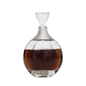 Custom Alcohol Glass Bottle Brandy Xo Glass Bottle for Liquor Clear Flat Shape 750ml Glass Square Bottle