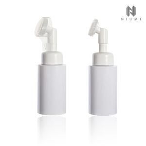 250ml White Plastic Foam Facial Wash Bottle Pet Foam Silicone Brush Bottle