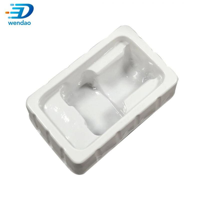 Customized Vacuum Formed Velvet Plastic Cosmetic Blister Insert PS Flocked VAC Packaging Tray for HGH Package