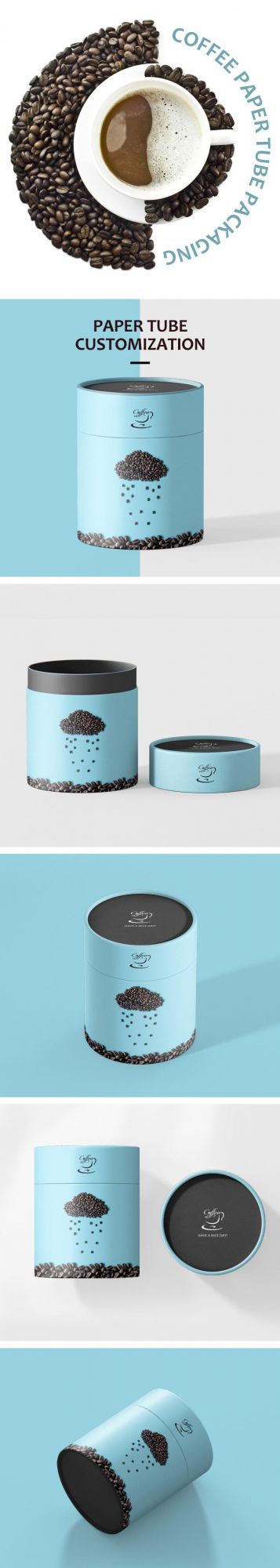 Firstsail Cylinder Shape Gift Food Box Packaging Tube Round Christmas Chocolate Tea Coffee Bean Tin Paper Can with Metal Lid