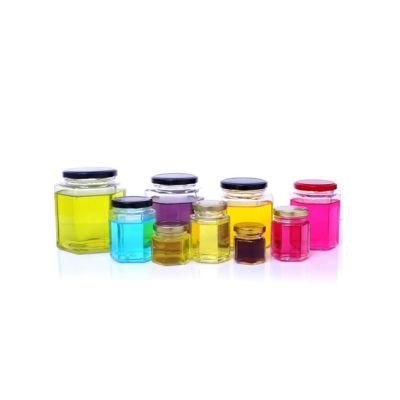 500ml Hexagon Shpaed Honey Jam Pickles Baby Food Chili Sauce Glass Containers