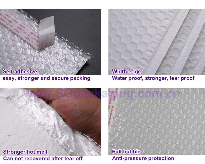 Custom Printed Pink Colored Aluminum Foil Bubble Mailing Bag Padded Envelope/Metallic Bubble Mailer