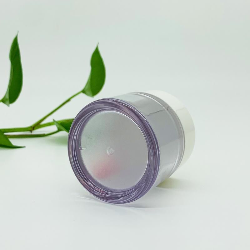 50ml Clear and Tall PETG Cosmetic Cream Jar with White Cap