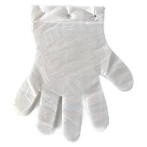 Transparent Embossed Disposable PE Gloves with Hanging Hole Large