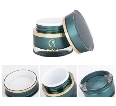 15ml 30ml 50ml Green Round Waist Cosmetic Acrylic Jar