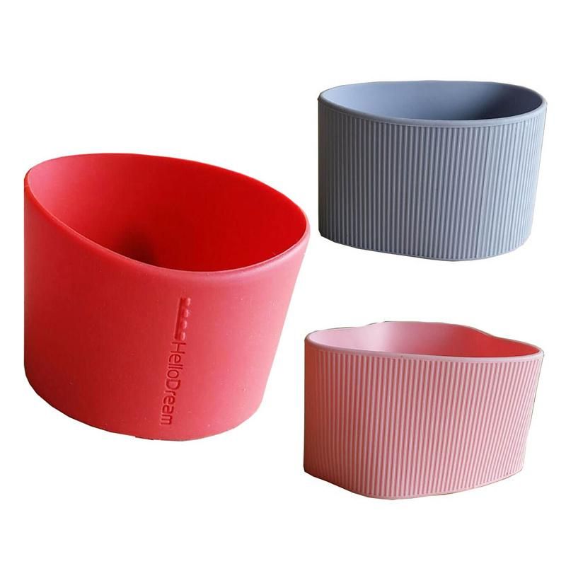 Customized Silicone Glass Coffee Cup Sleeve Coat Cover