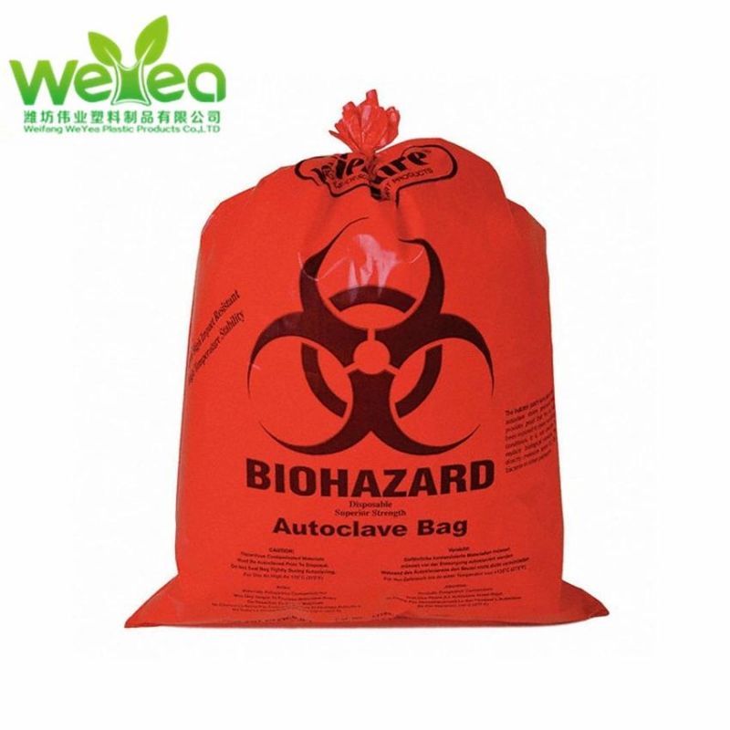 Large Size Heavy Duty Medical Wastebin Garbage Bag with Drawstring