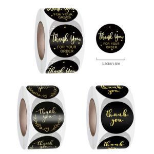 Thank You Black Hot Stamping Self-Adhesive Label Sticker